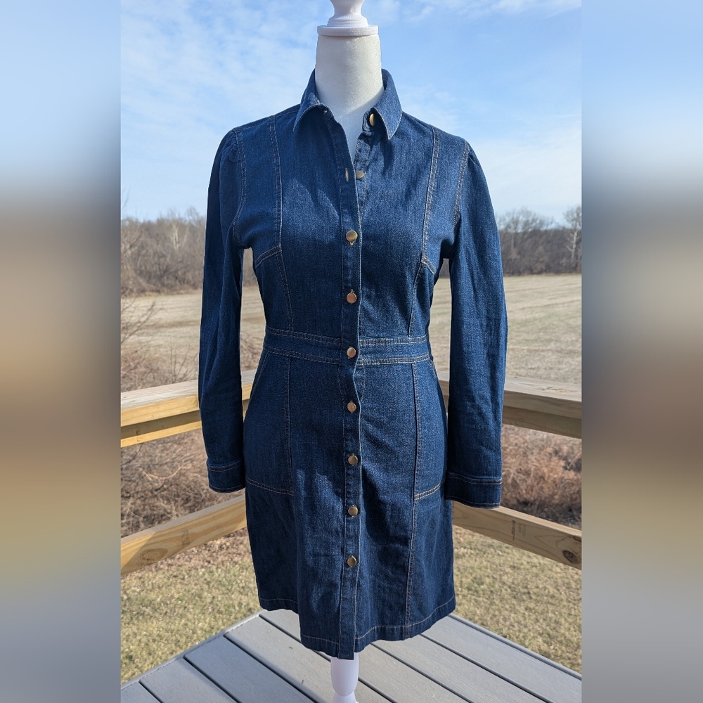 UNTUCKit Denim Annie Shirt Dress